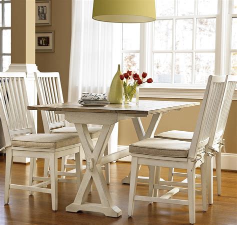 Coastal Beach White Drop Leaf Kitchen Console Table | Zin Home