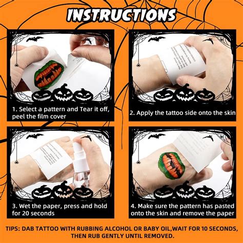 OLIKER 192PCS Halloween Temporary Tattoos for Kids - 32 Sheets with 96 ...