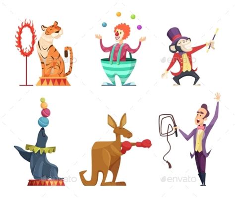 Circus Cartoon Characters, Vectors | GraphicRiver