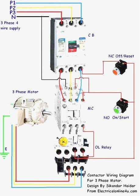 Contactor Wiring Diagram For 3 Phase Motor Telecaster Way Switch