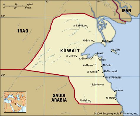 nice Map of Kuwait | Kuwait, Map, Britannica