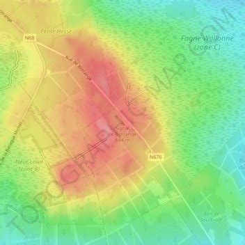 Signal de Botrange topographic map, elevation, terrain