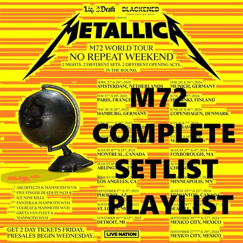 Metallica Tour Setlist 2024 - Ashli Camilla