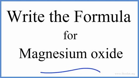 How to Write the Formula for MgO (Magnesium oxide) - YouTube