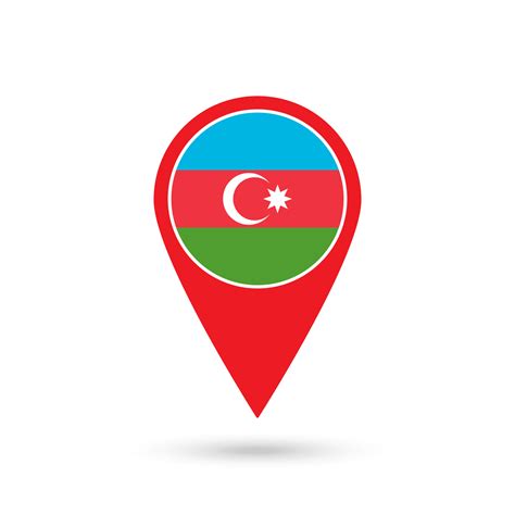 Map pointer with contry Azerbaijan. Azerbaijan flag. Vector ...