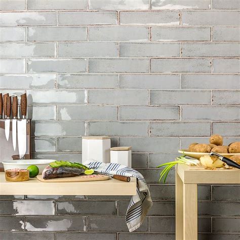 Castle Hazy Trail Gray 3x12 Polished Ceramic Subway Wall Tile | Kitchen ...