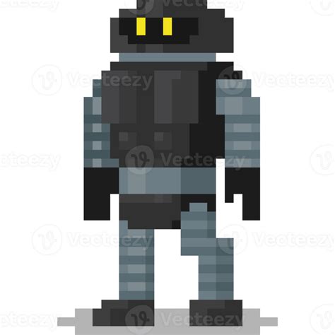 Pixel art robot cartoon character 4 27191075 PNG