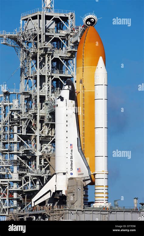 Space Shuttle Endeavour on launch pad 39A ready to launch on STS-130 ...