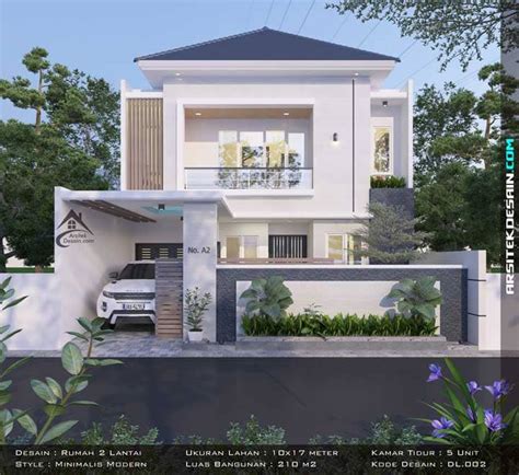 Desain Rumah Terbaru Modern Minimalis 2 Lantai Lebar 10 Meter