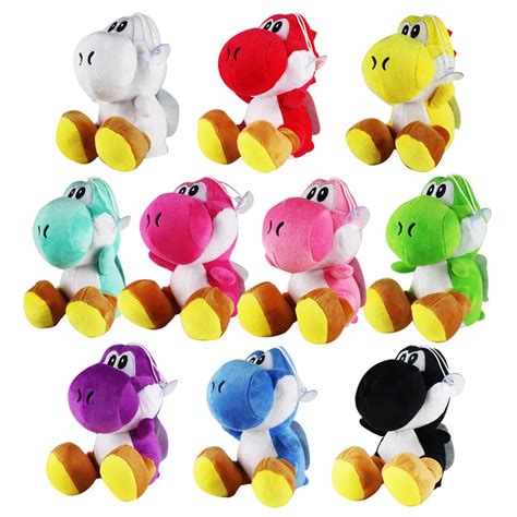 10Pcs/Lot 17cm New Arrival Super Mario Yoshi Plush Dolls 3 Colors Soft ...