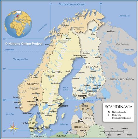 Map Of Norway And Surrounding Countries - State Coastal Towns Map