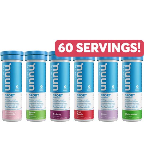 Nuun Sport: 6-Pack Assorted Flavor Electrolyte Drink & Hydration ...