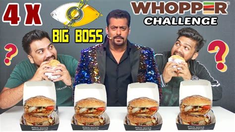 BIGG BOSS WHOPPER CHALLENGE | SALMAN KHAN FOOD CHALLENGE |BURGER KING ...