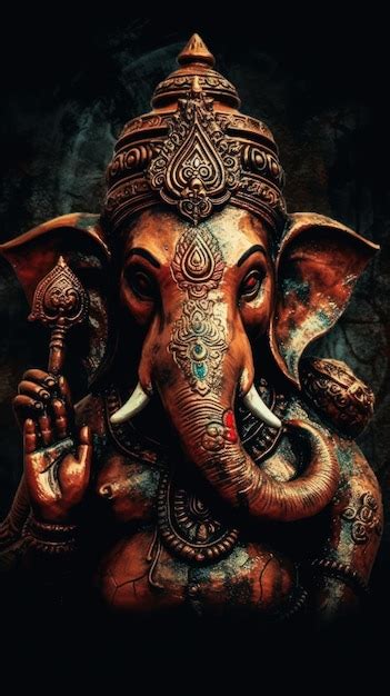 Premium Photo | A beautiful ganesha statue for mobile phone wallpaper ...