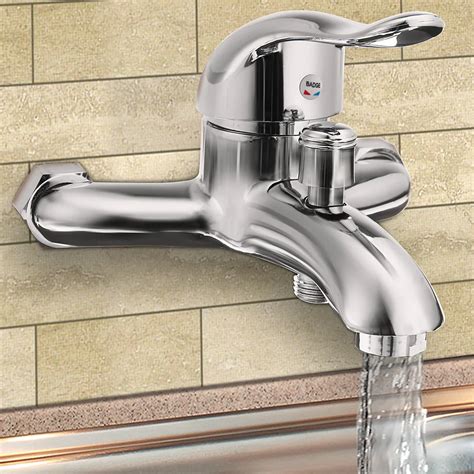 Xueqin Chrome Polished Wall Mounted Bathroom Faucet Mixer Tap Bath Tub ...