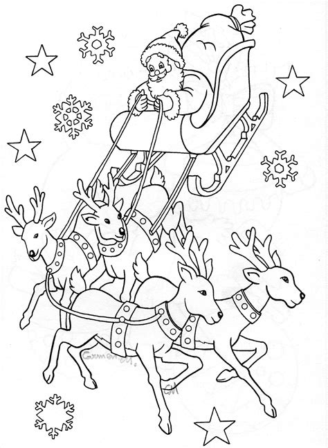 Sleigh And Reindeer Coloring Pages - ferduju