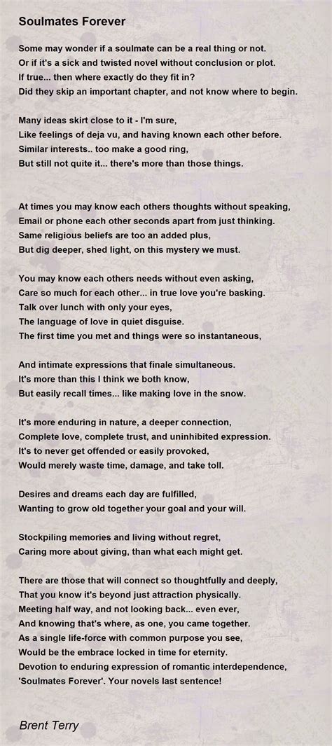 Soulmates Forever - Soulmates Forever Poem by Brent Terry