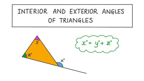 Lesson Interior And Exterior Angles Of Triangles Nagwa