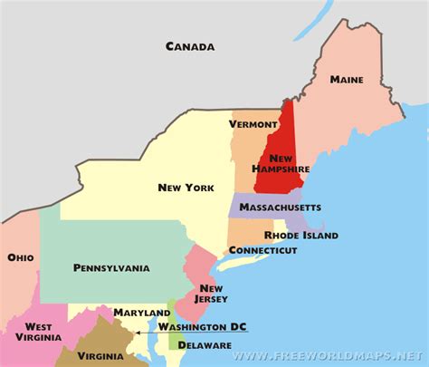 Map Of Northeast Region Of United States - Gabbi Joannes