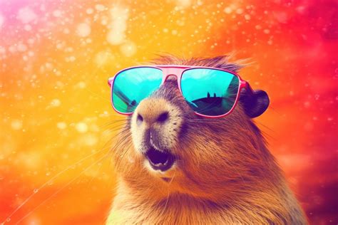 Capybara wearing summer sunglasses mammal | Free Photo - rawpixel