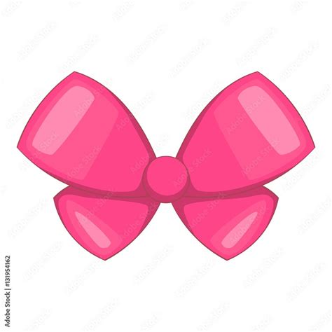 Pink bow icon. Cartoon illustration of pink bow vector icon for web ...