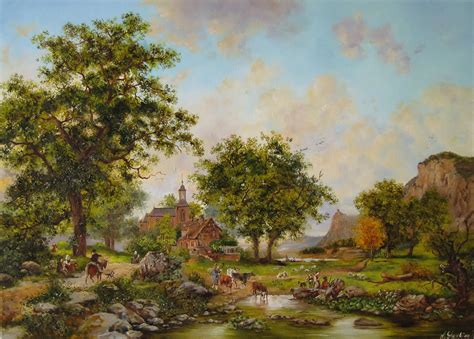 Dutch landscape Oil Painting - campestre.al.gov.br