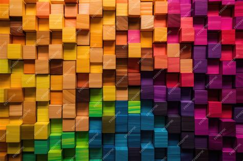 Premium AI Image | Colorful background of wooden blocks