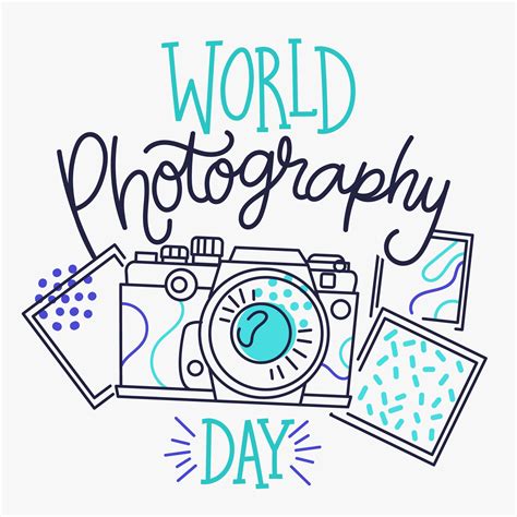 World photography day outline style design - Download Free Vectors ...