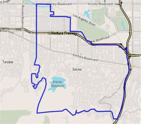 Image: Map of Encino, Los Angeles, California