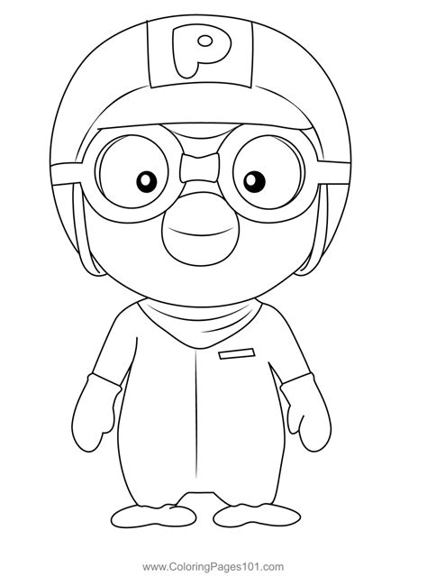 Stand Pororo Coloring Page for Kids - Free Pororo the Little Penguin ...