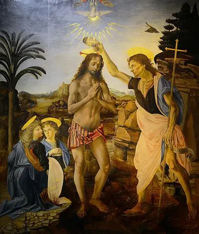 The Baptism of Christ by Verrocchio and Leonardo da Vinci