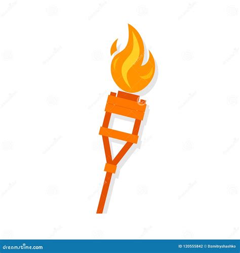 Burning tiki torch icon stock vector. Illustration of malaysia - 120555842