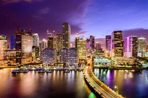 Miami Skyline stock photo. Image of cityscape, coastal - 37097132