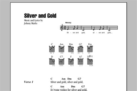 Silver And Gold by Burl Ives - Guitar Chords/Lyrics - Guitar Instructor