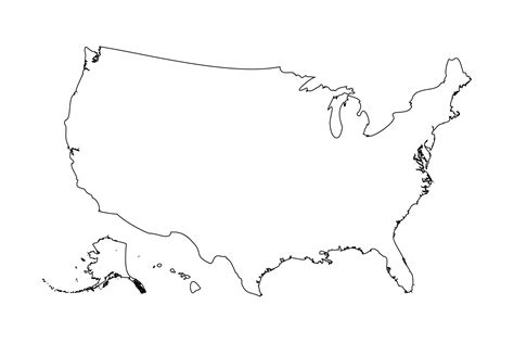 Usa Map Outline Vector Art, Icons, and Graphics for Free Download