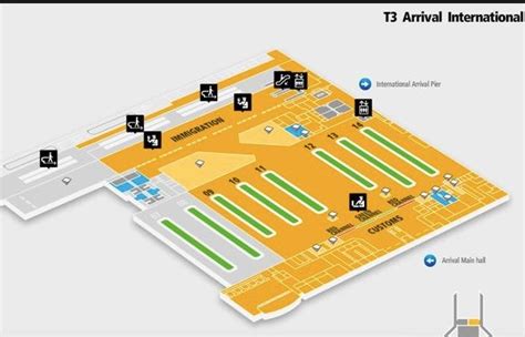 an airport map with the names and directions for each area in yellow ...