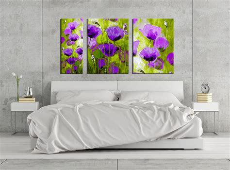 Modern Bedroom Wall Art Art Set of 3 Canvas Prints Abstract | Etsy