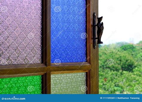 Color glass window. stock image. Image of mosaic, stained - 111109269