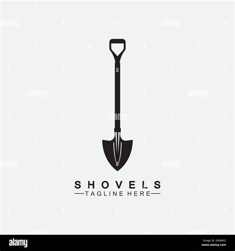 Shovel icon logo vector illustration design.Black Shovel icon logo ...