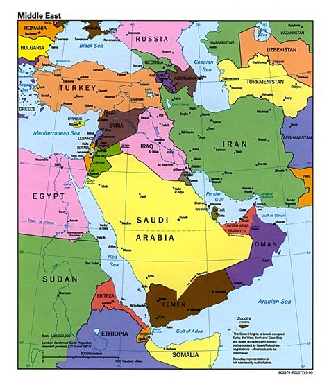 Middle East Political Map • mappery