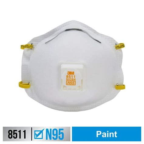 3M N95 Disposable Medium Respirator Mask with Cool Flow Valve (10-Pack ...