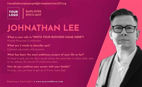 Customizable Employee Spotlight Templates