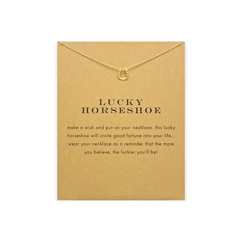 QXFQJT + Horseshoe Necklace With Meaning Card