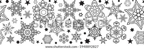 Black White Seamless Snowflake Border Vector Stock Vector (Royalty Free ...