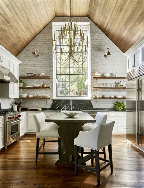 Sloped Ceiling Design For Contemporary Kitchen