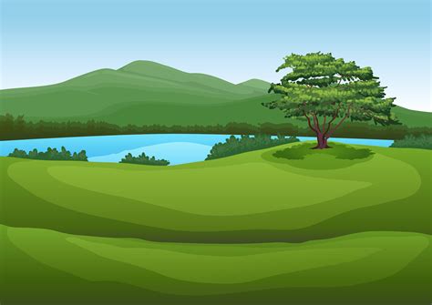 A nature green landscape 293761 Vector Art at Vecteezy