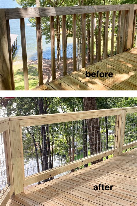 DIY Hog Wire Deck Railing - DIY Home Improvement Blog