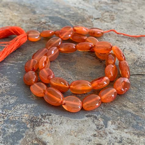 Oval Carnelian Beads Carnelian Beads 13 inch strand 10mm | Etsy