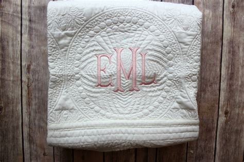 Monogrammed Baby Quilt, Personalized Baby Blanket, Personalized Baby ...