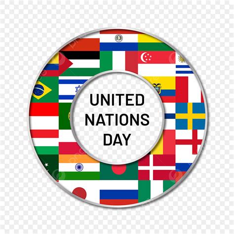 United Nations Clipart Hd PNG, United Nations Day With Flag Circle ...